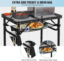 RedSwing Folding Grill Table, Lightweight Height Adjustable Aluminum Table with Mesh Desktop and Mesh Bag for Outdoor Camping Picnic BBQ, Small 2 Feet, Black by GreenHaven Gardens