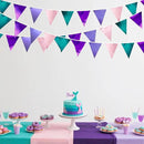 Mermaid Party Decorations Purple Pink and Teal Aqua Metallic Fabric Triangle Pennant Banner Flag Bunting Garland for Mermaid Under the Sea Birthday Wedding Baby Shower Engagement Party Supplies by GreenHaven Gardens