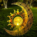 Solar Garden Statues Outdoor Decor, Moon Sun Figurine Light Stake, Housewarming Ornament for Patio, Lawn, Yard, Pathway - Unique Gift Ideas for Gardening Mom Grandma by GreenHaven Gardens