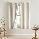 Vision Home Natural Pinch Pleated Full Blackout Curtains Linen Blended Room Darkening Window Curtains 72 inch for Living Room Bedroom Thermal Insulated Pinch Pleat Drapes with Hooks 2 Panel 40"Wx72"L by CozyNest Decor