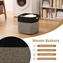 OIAHOMY 13 Kallax Inch Cube Storage Bins, 3-Pack Cotton Rope Woven Baskets for Organizing, Kallax Insert Storage Baskets for Shelves, Baby Nursery, Closet Organizer, 13*13*12.6IN, Black & Mixed Brown by TinyTreasures Baby Boutique