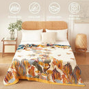 Floral Blanket Breathable Luxury Throw Rustic Quilt Lightweight Cotton Bedspread Multifunctional Blanket for Sofa Couch Chair (80"x90",02-Colorful Flowers) by CozyNest Decor