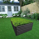 8x4x2FT Metal Raised Garden Bed Kit, Galvanized Outdoor Garden Bed Planter Box for Vegetables, Flowers, Herbs, Succulents and More, Black by GreenHaven Gardens