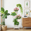 TOSKING 5 Tier Tall Plant Stand Indoor Outdoor, Heavy Duty Corner Shelf for Plants & Decor, Space Saving 3.9FT Metal Flower Pot Stand for Balcony, Garden, Living Room, Patio (White, 47in) by GreenHaven Gardens