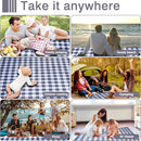 80"x60" Waterproof Sandproof Picnic Mat - Portable Foldable Outdoor Blanket for Beach, Park, Travel & Indoor Use - Lightweight Compact Design, Easy-Carry (Gray&White) by TinyTreasures Baby Boutique