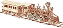 Wood Trick Wooden Toy Train Set with Railway - 34x7″ - Locomotive Train Toy Mechanical Model Kit - 3D Wooden Puzzles for Adults and Kids to Build - Engineering DIY Models for Adults to Build by TinyTreasures Baby Boutique