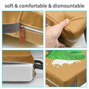Toddler Booster Seat for Dining Table, PU Washable Double Safe Straps Non-Slip Bottom Booster Seat Dining Toddler, Portable Travel Increasing Cushion (Khaki) by TinyTreasures Baby Boutique