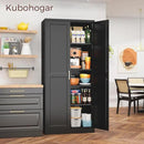 71" Tall Metal Pantry Cabinet, Black Kitchen Pantry Storage Cabinet with 4 Adjustable Shelves and Gold Handles, Cupboard for Kitchen, Dining Room, Living Room, Bathroom by CozyNest Decor