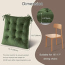 OVOV Chair Cushions for Dining Chairs Set of 6 Tufted Indoor Chair Pads with Ties Soft Square Seat Cushions for Kitchen Chairs 15.5"x15.5",Green by CozyNest Decor