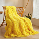 XeGe Luxury Faux Fur Blanket, Yellow Soft 60x90 Fluffy Throw for Bed, Cozy Shaggy Plush Couch Throw, Cute Furry Fuzzy Big Blanket for Kids Women Men Teen Girls Yellow, 60x90 by CozyNest Decor
