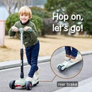 LOL-FUN Toddler Scooter for Kids Ages 3-12 Years Old Boy Girl with 3 Wheel LED Lights, Extra-Wide Childrens Foldable Kick Scooter Kids Ages 3-5 with 4 Adjustable Height and Lean-to-Steer by TinyTreasures Baby Boutique