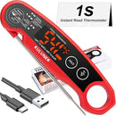 1-Second Rapid and Accurate Meat Thermometer - Waterproof Multifunctional Kitchen Food Thermometer, Ideal for Frying, Smoking, Grilling and More(Red) by TinyTreasures Baby Boutique