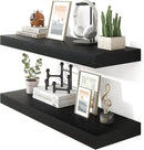 Heimlove 36 Inch Floating Shelves for Wall Set of 2,Black Wall Shelves for Storage & Decor - Heavy Duty with Invisible Brackets,Perfect for Living Room,Bedroom,Home Office by CozyNest Decor