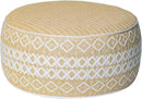 Outdoor Inflatable Ottoman with Air Pump, Embroidery Patio Footrest Stool D21”x H9”, Round Pouf Ottoman with Portable Handle Suitable for Garden, Camping, Bedroom, Living Room by CozyNest Decor