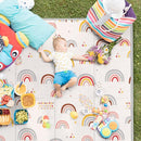 Foldable Baby Play Mat, PIGLOG 50x50 Playpen Mat, 0.6in Thick Waterproof Playmats for Babies and Toddlers Kids, Safe Foam Playmat for Tummy Time, Reversible Portable Baby Floor Mat for Infant, Rainbow by TinyTreasures Baby Boutique