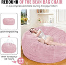 Large Bean Bag Chair, 6FT Giant Beanbag Chairs with Memory Foam Filled, Bean Bag Chairs for Adults, Ultra Soft Lazy Sofa for Living Room Bedroom (Pink) by CozyNest Decor