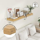12 Inch Deep Floating Shelves for Wall, 48W x 12D Rustic Oak Wood Floating Shelves, Large Floating Shelves Set of 1 for Living Room Bathroom Laundry Room Bedroom Kitchen Home Office - Oak by CozyNest Decor