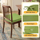 Outdoor Sunbrella Round Corner Seat Cushion, 17"x16"x2", Set of 4, Non Slip Seat Cushion Pads with Removable Cover for Patio Furniture, Garden Yard Lawn, Canvas Ginkgo by GreenHaven Gardens