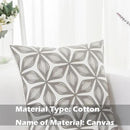 HWY 50 Grey Gray Decorative Throw Pillow Covers 18x18 Inch (1 Piece), Embroidered Cotton Farmhouse Cushion Cover Pillow Case for Sofa Couch Living Room Bed, Fashion Geometric by CozyNest Decor