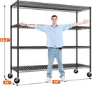 REIBII 60" W Storage Shelves 2878LBS Wire Shelving Unit with Wheels Heavy Duty Metal Shelving Adjustable Metal Shelves for Pantry,Kitchen,Garage,Basement,Business,Warehouse,60”W ×24”D×65.3”H by CozyNest Decor