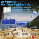 DaddyGoFish Kids Fishing Pole - Rod Reel Combo Tackle Box Starter Set - First Year Small Gear Kit for Boys Girls Toddler Youth Age Beginner Little Children by TinyTreasures Baby Boutique
