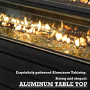 Kozyard Outdoor Patio Propane Gas Fire Pit Table - 50,000 BTU Wicker Design with Aluminum Tabletop, Glass Wind Guard, Clear Glass Rocks, and Slide Out Tank Holder - Ideal Patio Fire Table (Gray) by GreenHaven Gardens