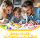 R&DLanci Toddler Crayons 8 Count, Non Toxic Washable Crayons for Toddlers, Unbreakable Easy-Grip Vegetable & Fruit Shaped Crayon for Little Hands, Toddler Coloring Art Christmas Gift by TinyTreasures Baby Boutique