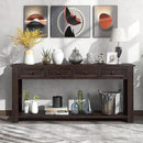63" Solid Wood Console Table Sofa Table with Storage Drawers and Bottom Shelf,Farmhouse Entryway Table for Hallway Foyer,Sofa Couch Table,Fully Assembled (63" Espresso) by CozyNest Decor