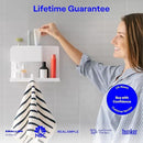 WallShelfie Bedside Wall Organizer - Room Decor, Dorm Room Essential, Floating Bedside Shelf Wall Mount, Makeup Organizer, Remote Control Holder, Room Accessories, Floating Shelves (White) by CozyNest Decor