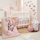 Lambs & Ivy Butterfly Dreams Pink/Gold 3-Piece Nursery Baby Crib Bedding Set by TinyTreasures Baby Boutique
