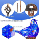 Decorative Solar Lights, Outdoor Solar Bird Stake Lights, Hand Blown Glass Decorative Garden Pathway Lights Outdoor Waterproof Glass Stakes (Dark Blue) by CozyNest Decor