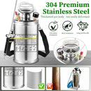 3.5 Gallon Stainless Steel Sprayer, Hand Metal Pump Up Sprayer Reinforced Hose with Pressure Gauge, Safety Valve & Adjustable Nozzle, Garden Weed Sprayers for Lawn, Gardening, Sanitizing by GreenHaven Gardens