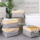 TcaFmac Cube Storage Bin, Storage Baskets for Organizing [4 Pack] Closet Organizers and Storage with Handles(Gold&Grey,15.7" L×11.8" W×8.2" H) by TinyTreasures Baby Boutique