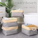 TcaFmac Cube Storage Bin, Storage Baskets for Organizing [4 Pack] Closet Organizers and Storage with Handles(Gold&Grey,15.7" L×11.8" W×8.2" H) by CozyNest Decor