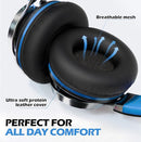 AILIHEN C8 Headphones Wired, On-Ear Kids Headphones with Microphone and Volume Control Foldable Corded Stereo 3.5mm Headset for School Teens Smartphones Chromebook Laptop Tablets Travel (Black Blue) by TinyTreasures Baby Boutique