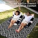 OLANLY Outdoor Rug 5x8 ft Waterproof, Outdoor Plastic Straw Rug with Geometric Pattern Clearance, Reversible RV Mat for Patio, Camping, Balcony, Deck, Backyard, Black & White by CozyNest Decor