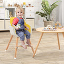 HONEY JOY High Chair, 3-in-1 Eat & Grow Wooden Highchair/Booster Seat/Toddler Chair with Removable Tray, 5-Point Harness, PU Cushion and Footrest for Baby, High Chair for Babies and Toddlers Yellow by TinyTreasures Baby Boutique
