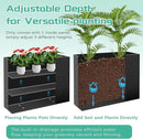 Metal Rectangular Planter Box, Large Planter Boxes Outdoor, 37''L x 13''W x 26''H Heavy Duty Plant Box with Removable Insert Shelf, 3 Tier Adjustable Height Tall Garden Planter for Plants, Flowers by CozyNest Decor
