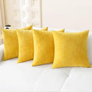 CaliTime Throw Pillow Covers Decorative 18 X 18 Inches Pack of 4 Cozy Chenille Cushion Cases for Couch Sofa Bed Living Room Home Mustard Yellow by CozyNest Decor