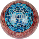 Alpine Corporation HGY292 Striped Mosaic Gazing Globe, Stylish Décor for Garden, Patio, & Lawn, 12" H, Orange and Turquoise by GreenHaven Gardens