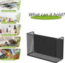 Magnetic Basket Fridge Lint Bin Dryer Ball Holder Laundry Room Organization Home Storage for Class Office School (Mesh，(1-Pack) Black/L) by CozyNest Decor