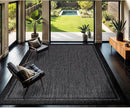 CAMILSON Indoor Outdoor Rug, 9x12 Bordered Dark Grey Black Modern Large Area Rugs for Indoor and Outdoor Patios, Kitchen and Hallway Mats, Washable Porch Deck Outside Carpet (Bordered Black, 9 x 12) by GreenHaven Gardens