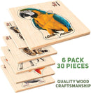 QUOKKA Realistic Wooden Puzzles for Toddlers 1-3 Year Old - 15x15 Inches Kids Puzzles Ages 2-4 - Birds, Animals, Fish, Butterfly Montessori Toddler Toys - Motor Skills Games Gifts for Girls&Boys by TinyTreasures Baby Boutique