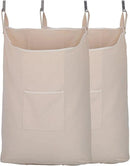 2 pack Laundry Collector, Laundry Hamper, Door Hanging Laundry bag with hooks (Beige, 2PC X 65Liters) by CozyNest Decor