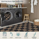 Lahome Checkered Easy Jute 3x5 Rug, Washable Rugs for Living Room Entryway Farmhouse Non Slip Black Outdoor Carpet, Checkerboard Indoor Door Mat for Entry Patio Deck by CozyNest Decor