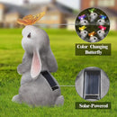 Garden Statue Outdoor Decor-Rabbit with Solar Butterfly Changing Lights Garden Statues,Bunny Statue for Patio,Balcony,Yard,Lawn Ornament,Gardening Gifts for Mom Grandma by CozyNest Decor