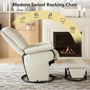 AODAILIHB Swivel Glider Recliner with Ottoman, 360 Rocking Chair with Foot Rest Recliner Chair Indoor Rocking Chair with Side Pockets Nursery Chairs for Living Room, Bedroom, Office (White) by TinyTreasures Baby Boutique