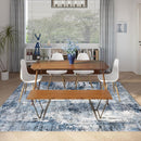 8x10 Rug Washable Boho Rug Soft Large Area Rug Non-Slip Non-Shedding Faux Wool Vintage Rug for Living Room, Farmhouse, Dining Room, Indoor, Kids Playroom, Blue by TinyTreasures Baby Boutique