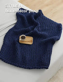 YnM Chunky Throw Blanket, Medium-Weight, Hand Knitted, Skin Friendly, Ventilated and Breathable, Machine Washable, Home Décor Piece for Couch, Sofa and Bed (Indigo Blue, 60x80 Inch) by CozyNest Decor