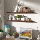 CONSDAN Floating Shelves for Wall Mounted Book Shelf Hanging Shelves Floating Bookshelf for Bedroom, Bathroom, Living Room, Kitchen USA Grown Solid Hardwood, Dark Maple 36x7.5x1.5 in (Set of 3) by CozyNest Decor